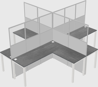 Shared l-shaped cubicles