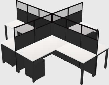 Shared l-shaped cubicles