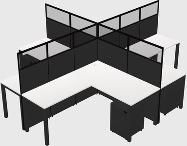 Shared l-shaped cubicles