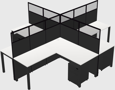 Shared l-shaped cubicles