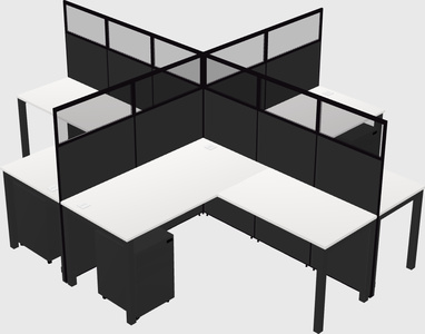 Shared l-shaped cubicles