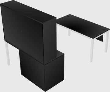 Paralleler schreibtisch + aktenschrank