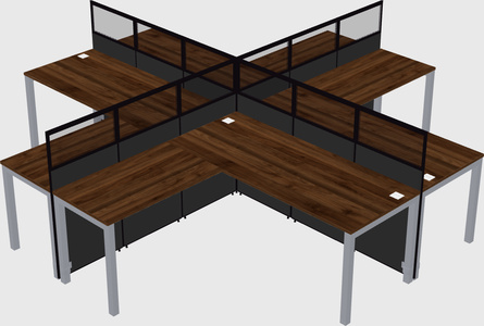Shared l-shaped cubicles