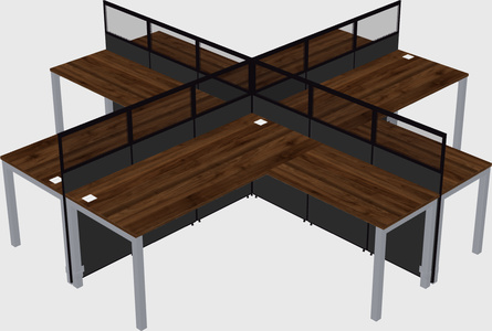 Shared l-shaped cubicles