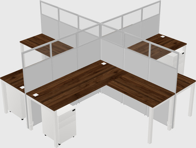Shared l-shaped cubicles