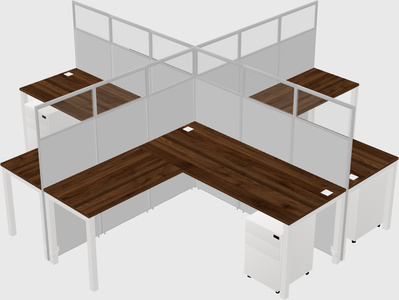 Shared l-shaped cubicles