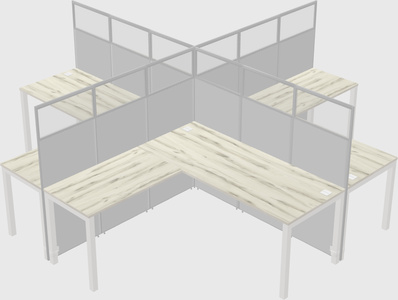 Shared l-shaped cubicles