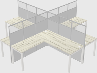 Shared l-shaped cubicles