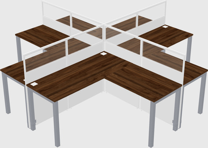Shared l-shaped cubicles