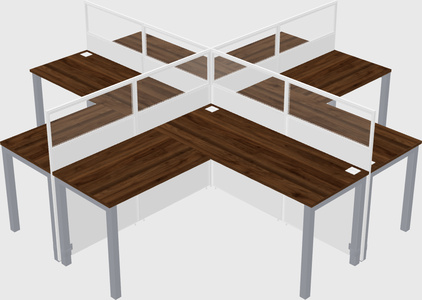 Shared l-shaped cubicles