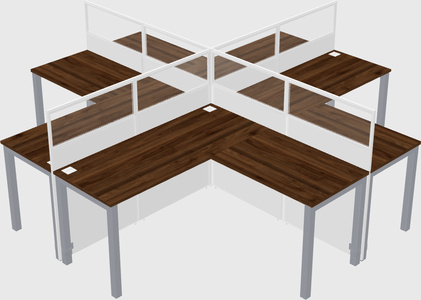 Shared l-shaped cubicles