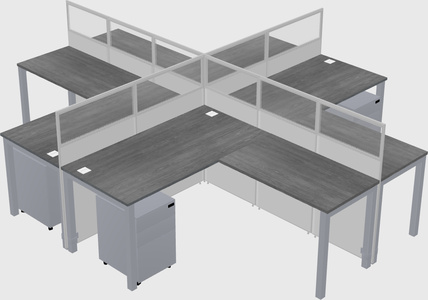 Shared l-shaped cubicles