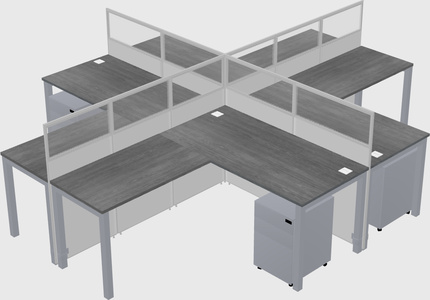 Shared l-shaped cubicles