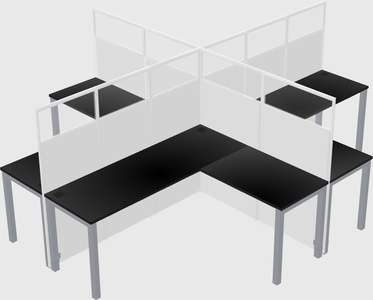 Shared l-shaped cubicles