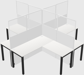 Shared l-shaped cubicles
