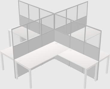 Shared l-shaped cubicles