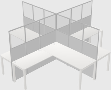 Shared l-shaped cubicles