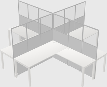 Shared l-shaped cubicles