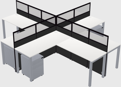 Shared l-shaped cubicles