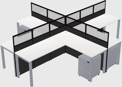 Shared l-shaped cubicles