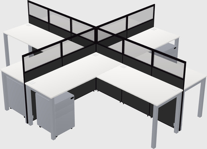 Shared l-shaped cubicles