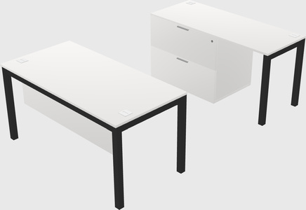 Parallel desk + file cabinet