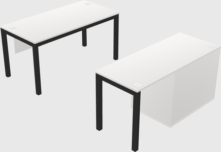 Parallel desk + file cabinet