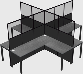 Shared l-shaped cubicles