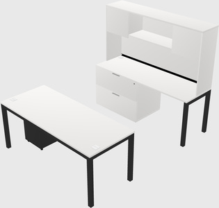 Parallel desk + file cabinet