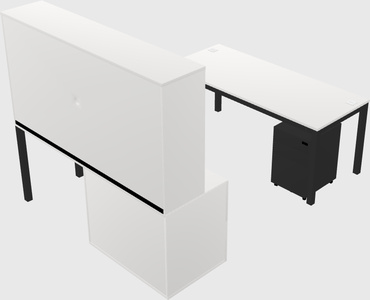 Parallel desk + file cabinet