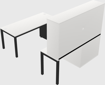 Parallel desk + file cabinet