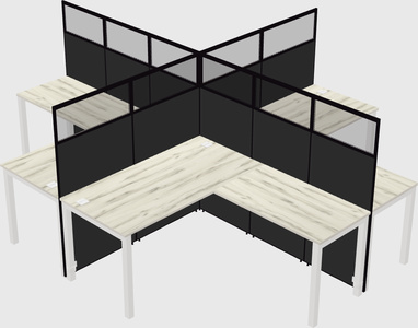 Shared l-shaped cubicles