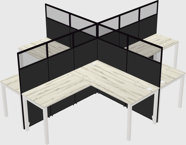 Shared l-shaped cubicles