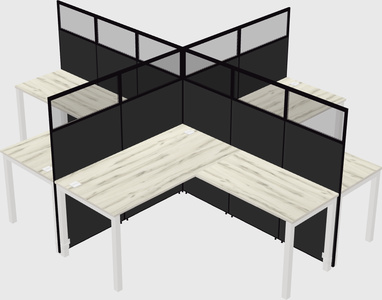 Shared l-shaped cubicles