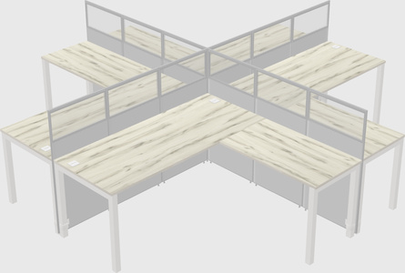 Shared l-shaped cubicles