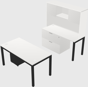Parallel desk + file cabinet