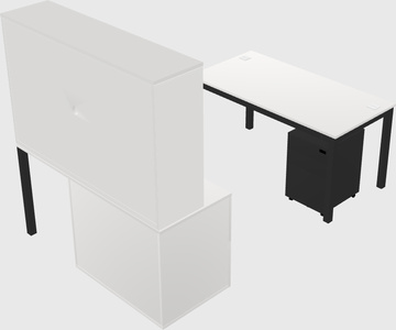 Parallel desk + file cabinet