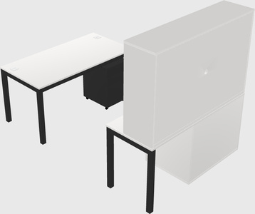 Parallel desk + file cabinet