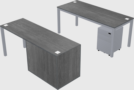 Parallel desk + file cabinet