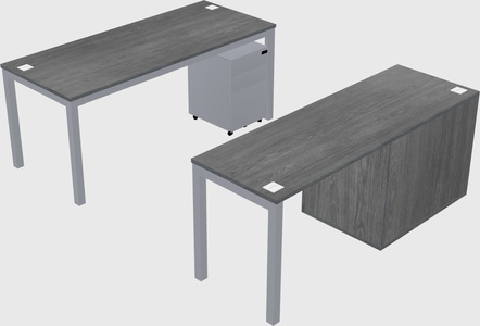 Parallel desk + file cabinet