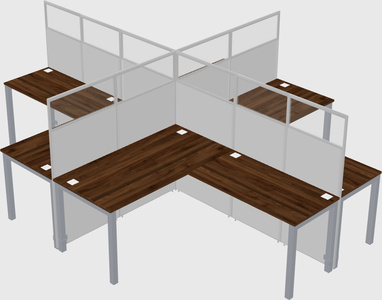 Shared l-shaped cubicles