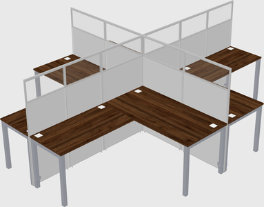 Shared l-shaped cubicles