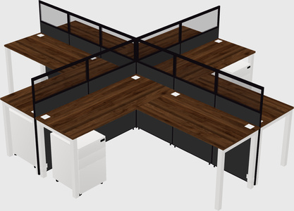Shared l-shaped cubicles