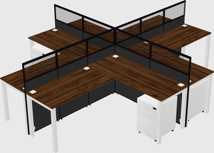 Shared l-shaped cubicles