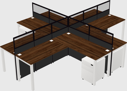 Shared l-shaped cubicles