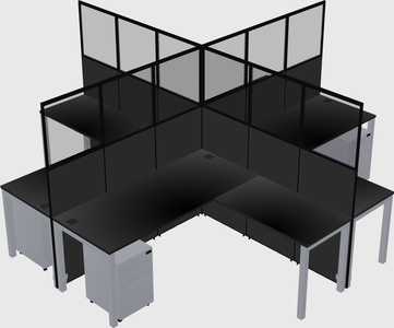 Shared l-shaped cubicles