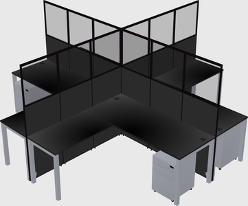 Shared l-shaped cubicles
