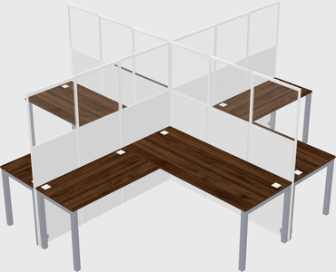 Shared l-shaped cubicles