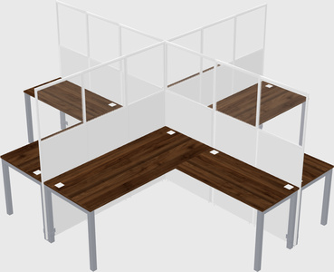 Shared l-shaped cubicles