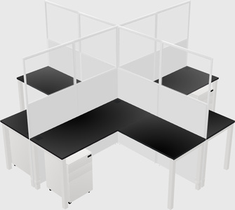 Shared l-shaped cubicles
